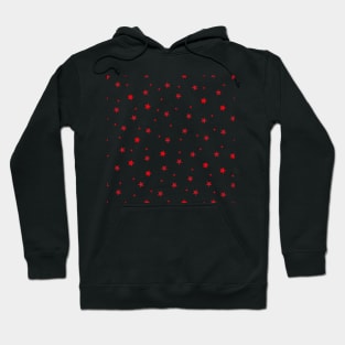 Red stars white background Hoodie